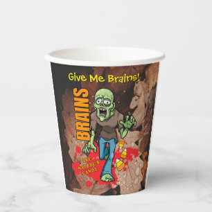 Customizable Zombie Halloween Paper Cups