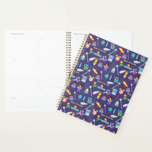 Customization Name Funny School Supplies Pattern Planner