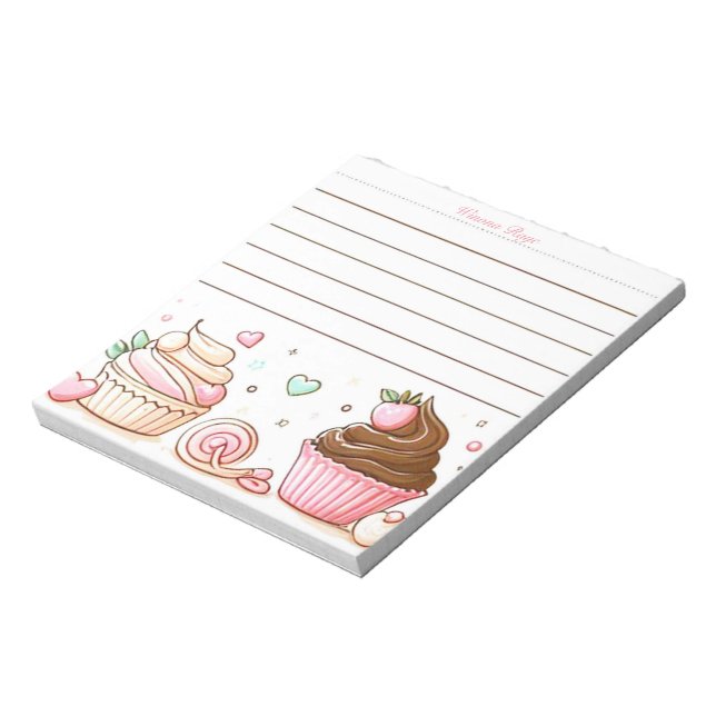 Customizavle Chef Pastel Desserts Notepad (Rotated)