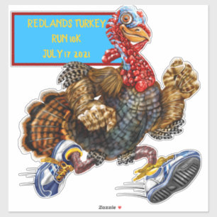 Customize 10k Turkey Run Sneakered Turkey Sticker