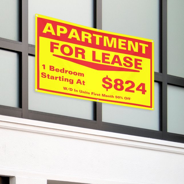 Customize 1 2 3 Bedroom Apartments For Lease  Banner (Outside Building)