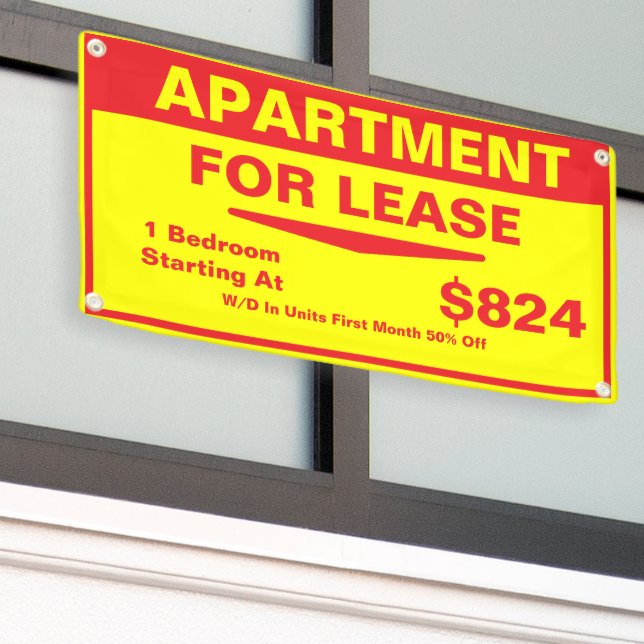 Customize 1 2 3 Bedroom Apartments For Lease  Banner (Outside Building)