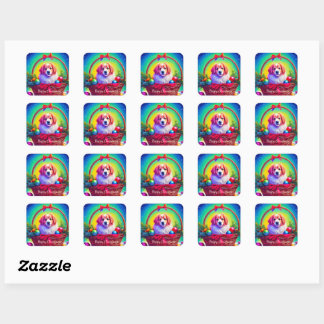 Customize 2026 Cutest Loyal Christmas Dog Square Sticker