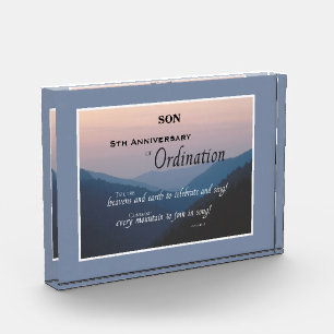 Customize, 5th Anniversary Ordination Acrylic Award