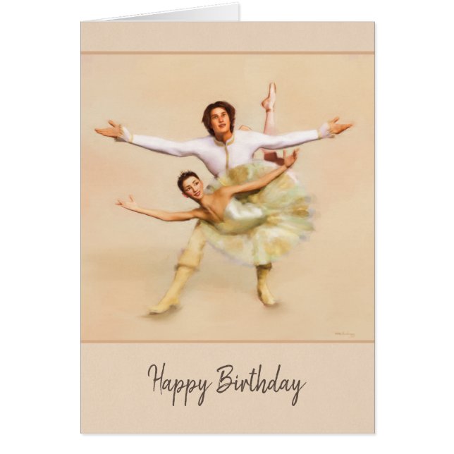 Customize a Beautiful Ballet Pas de Deux Art Cards (Front)