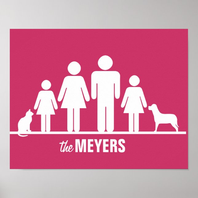 Customize a Family of Four Poster (Front)