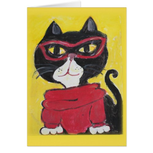 Customize a Hipster Folk Art Cat Blank