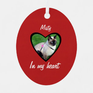 Customize a Pet Cat Tribute / Memorial Metal Ornament