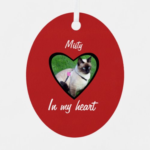 Customize a Pet Cat Tribute  Memorial Metal Ornament