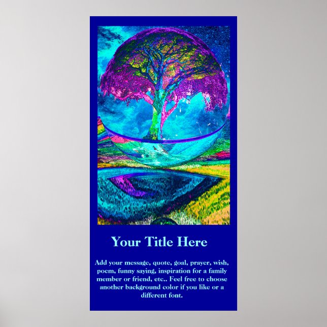 Customize a Poster - Neon Blue Tree of Life (Front)