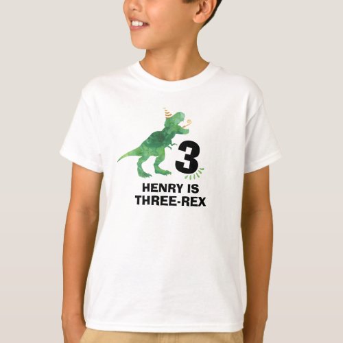 Customize_able Dinosaur Birthday T_Shirt Any Age