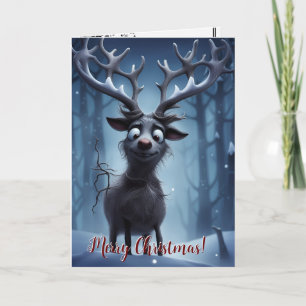 Customize-able Funny Reindeer Christmas Card