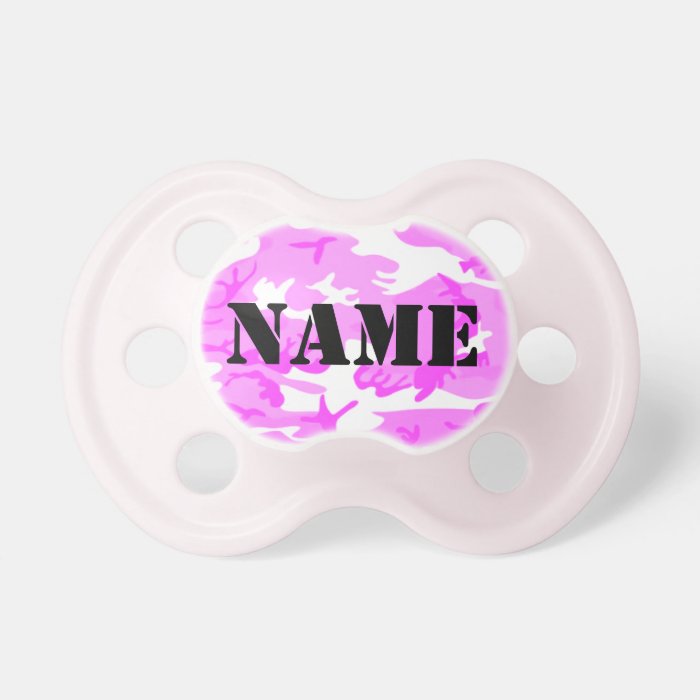 Customize able Pink Camouflage Pacifiers