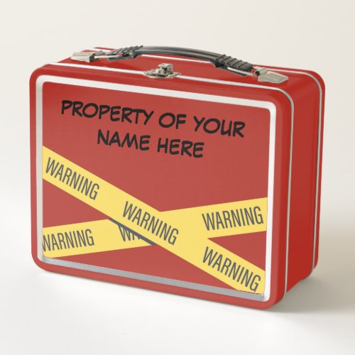 Customize_able Property of with warning tape  Metal Lunch Box