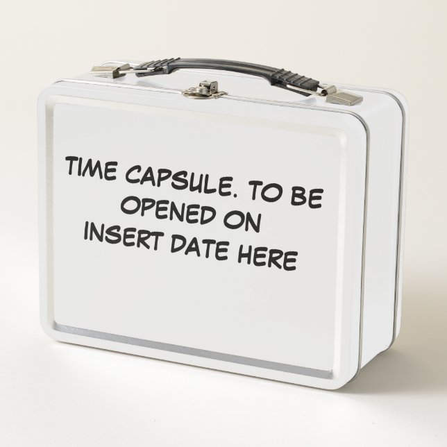Customize-able time capsule for future metal lunch box (Front)