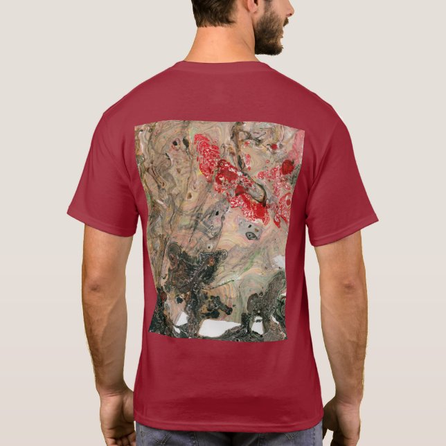 Customize Abstract Art Red Colour Template T-Shirt (Back)