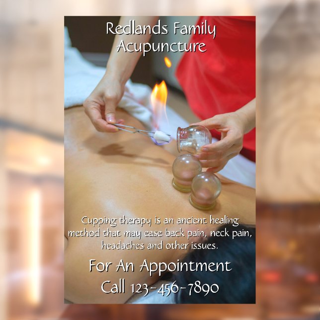 Customize Acupuncture Cupping Therapy Business 2 Window Cling (Sheet 2)