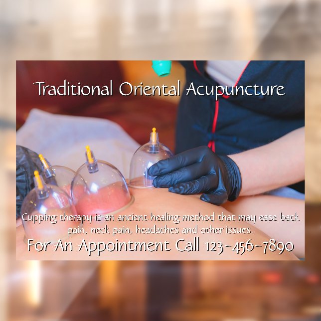 Customize Acupuncture Cupping Therapy Business 6 Window Cling (Sheet 2)