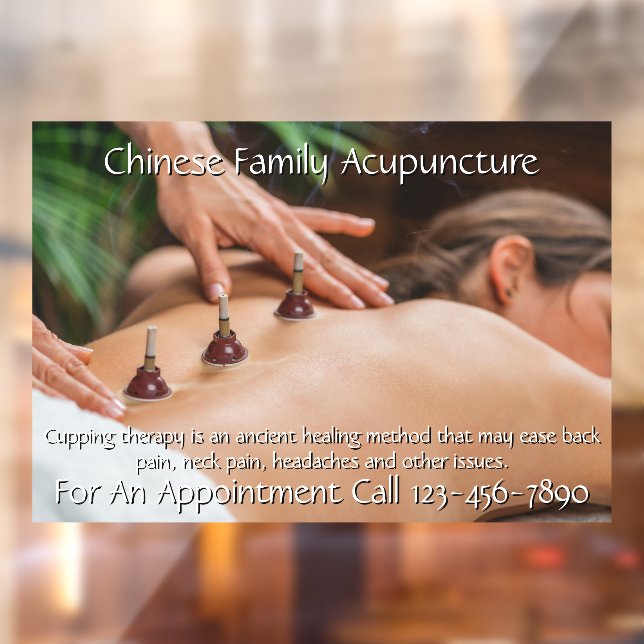 Customize Acupuncture Cupping Therapy Business 7 Window Cling (Sheet 2)