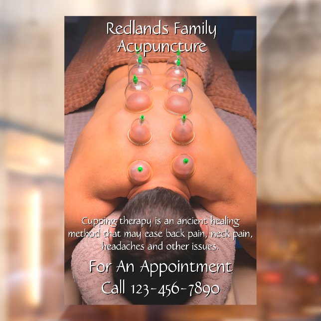 Customize Acupuncture Cupping Therapy Business Window Cling (Sheet 2)