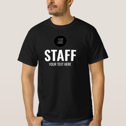 Customize Add Company Logo Here Mens Staff T_Shirt