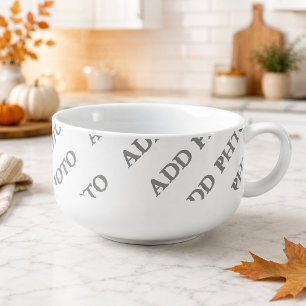 Customize Add Name Photo Artwork Soup Bowl Mug