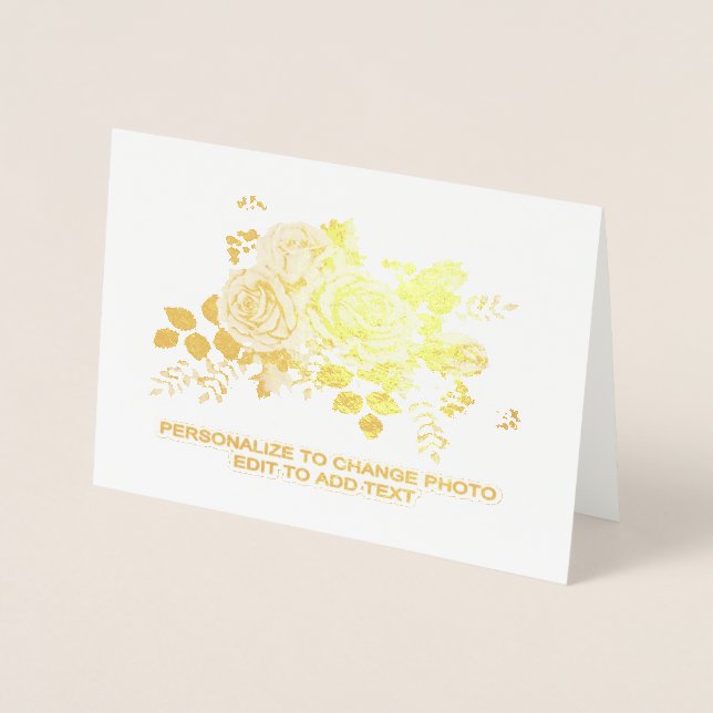 Customize Add Name Photo or Artwork Foil Card (Front)