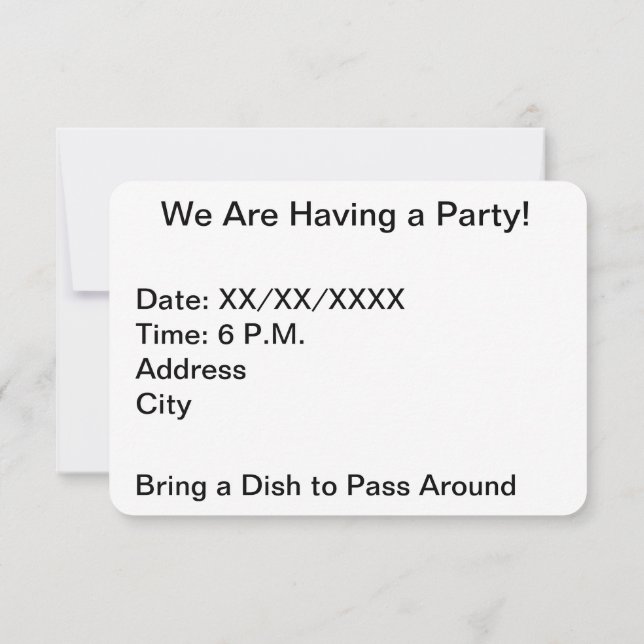 Customize Add Name Photo or Artwork Invitation (Back)