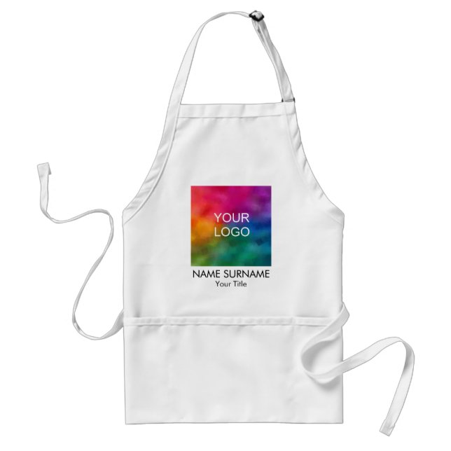 Customize Add Name Surname Business Company Logo Adult Apron (Front)