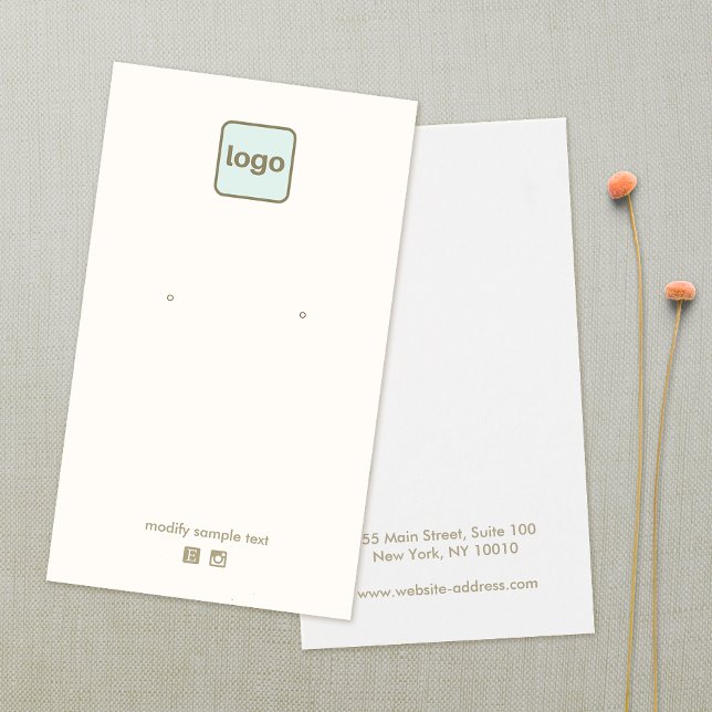 Customize  Add Your Logo Cream Earring Display  (Creator Uploaded)