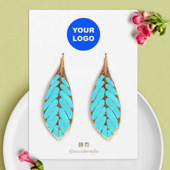 Customize  Add Your Logo Earring Display Card by sm_business_cards at Zazzle