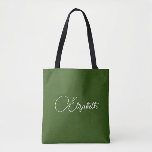 Customize Add Your Own Name Typography Deep Forest Tote Bag