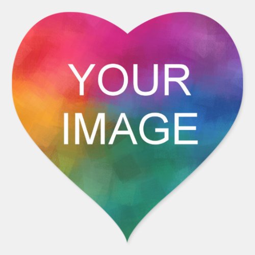 Customize Add Your Photo Image Company Logo Heart Sticker