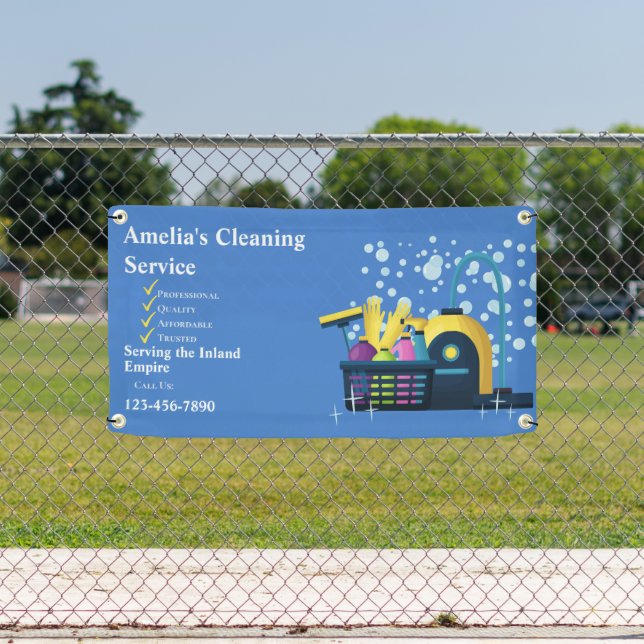 Customize Affordable Home Cleaning Fence Banner (Insitu)