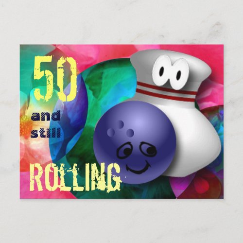 Customize Age bowling Birthday Postcard