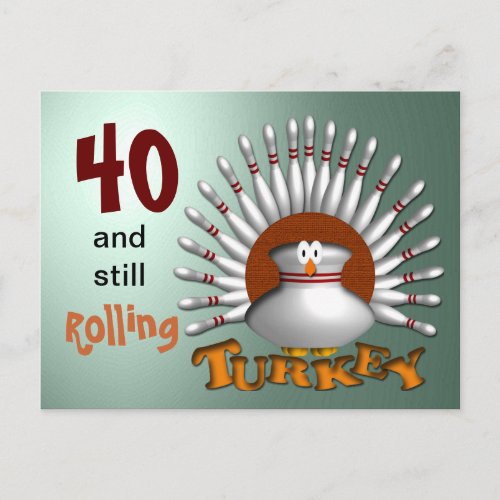 Customize Age Bowling Birthday Postcard