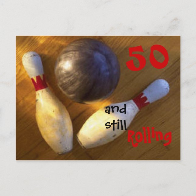 Customize Age Bowling Birthday Postcard (Front)