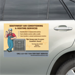 Customize Air Conditioning Heating HVAC Business Car Magnet