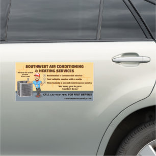 Customize Air Conditioning Heating HVAC Business Car Magnet