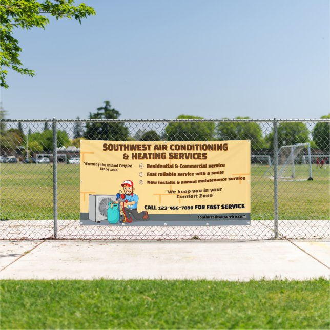 Customize Air Conditioning Heating HVAC Large Banner (Insitu)