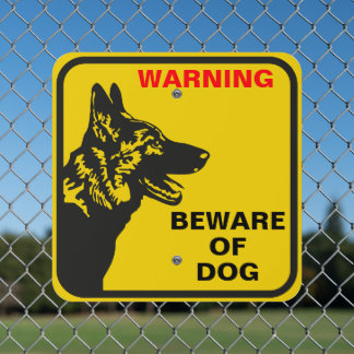 Customize Amber German Shepherd  Beware of Dog  Metal Sign