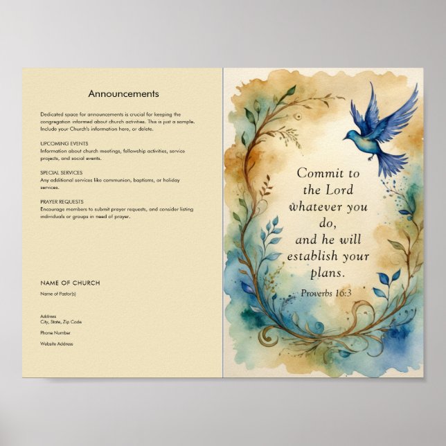 Customize and Download Church Bulletin Poster (Front)