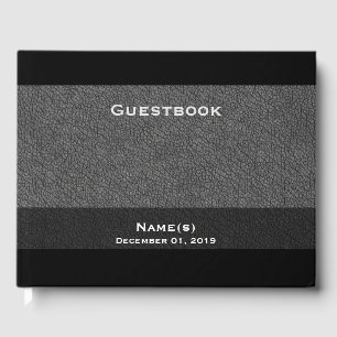 Customize and Personalize, Dark Gray Textured Guest Book