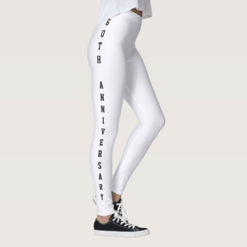 Customize Anniversary Diamond White Black Monogram Leggings