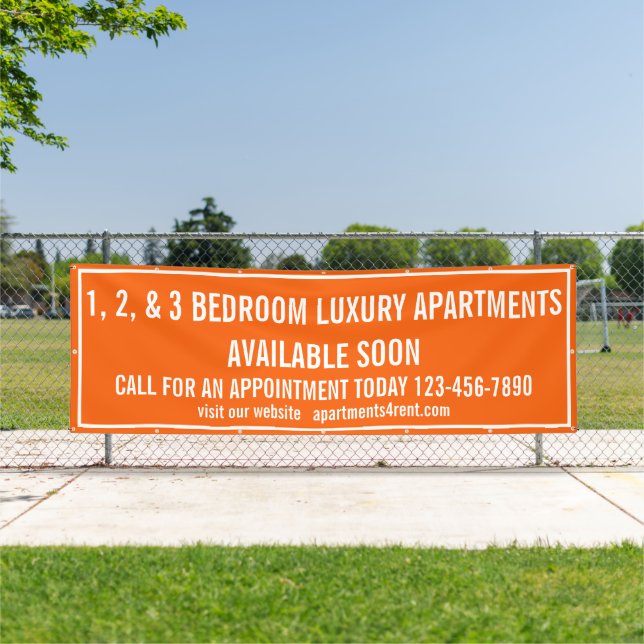 Customize Apartments For Rent Multi Colored Large Banner (Insitu)