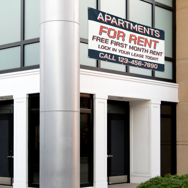 Customize Apartments For Rent or Lease  Banner (Outside Building)