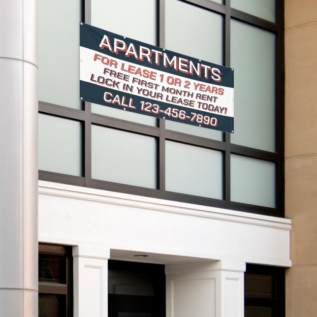 Customize Apartments For Rent or Lease  Banner (Outside Building)