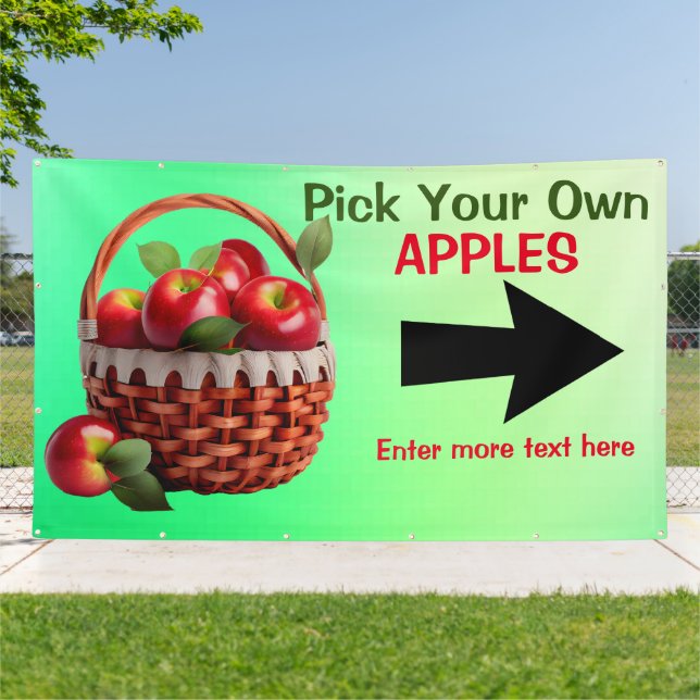 Customize Apples For Sale Pick Your Own Large Banner (Outside)