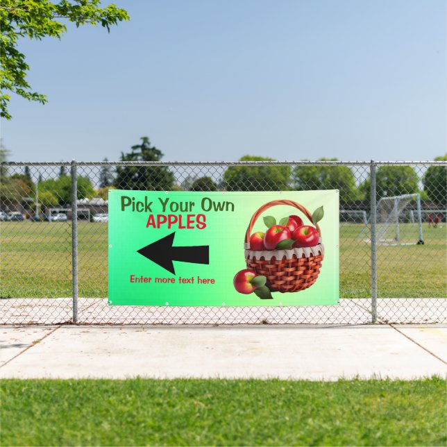 Customize Apples For Sale Pick Your Own Large Banner (Insitu)