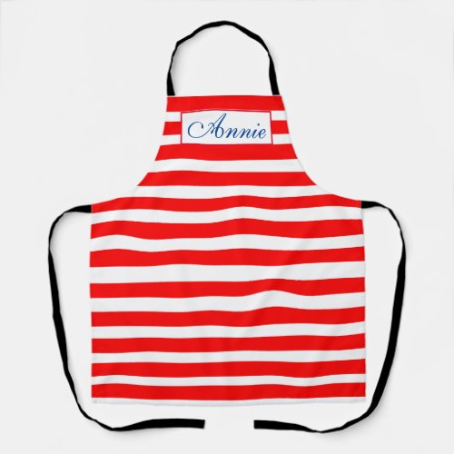 Customize Apron _ Red and White Stripes